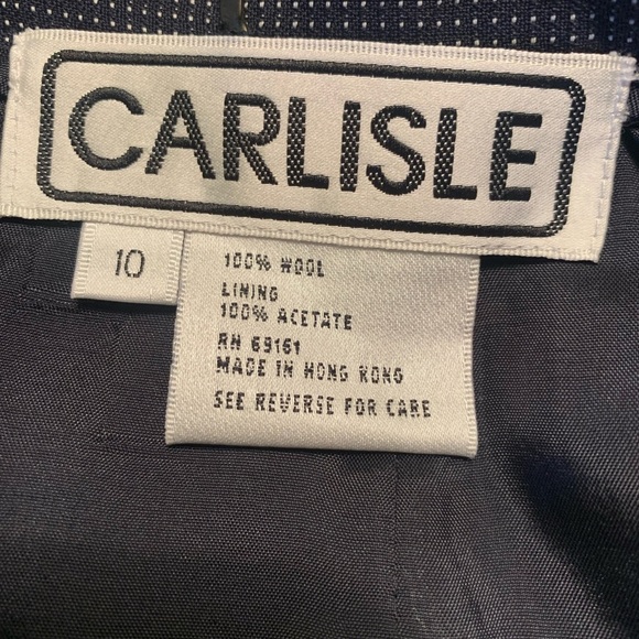 Carlisle Navy Wool/silk 2/pc suit, size 10 - Picture 2 of 7